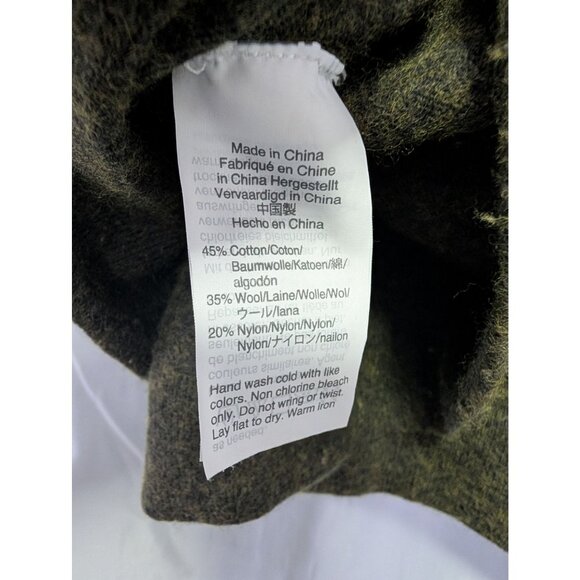 J Crew Mercantile Green Teddie Sweater Wool Blend Army Crewneck Womens Size M - Picture 6 of 6